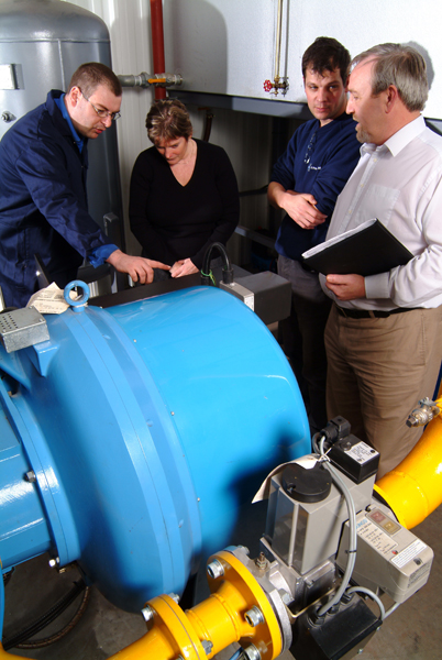 Engineers training on equipment