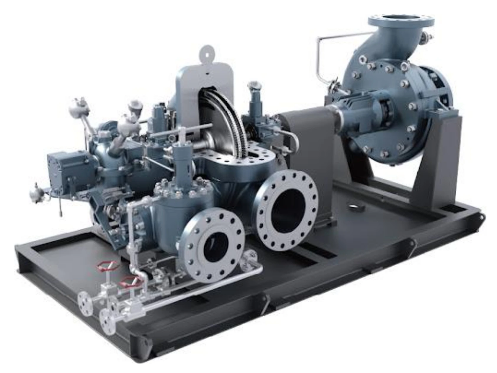 Steam turbine-driven end-suction centrifugal pump